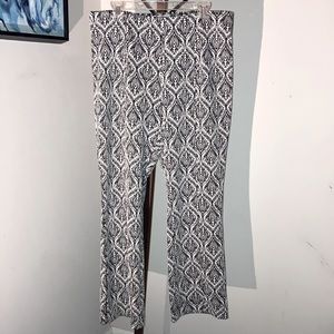Philosophy | Women’s Black/White Printed Wide Leg Trousers/Pants - Size XLARGE